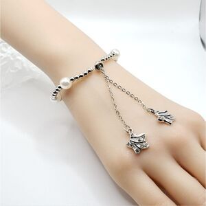 Brand New Silver Shooting Stars Pearl Bracelet